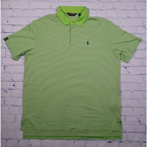 Ralph Lauren Shirt‎ Mens XL Green Striped Polo Golf Athens Country Club